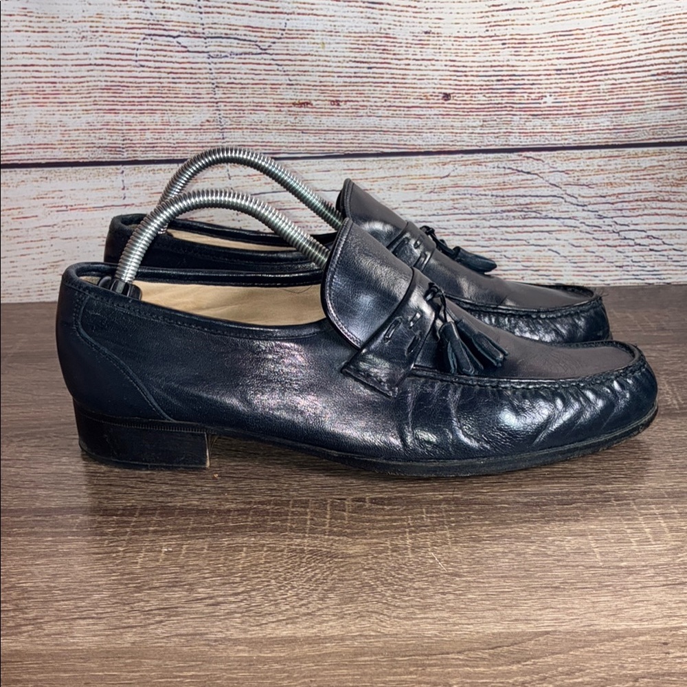 Vintage Mens Navy Leather Tassel Nunn Bush Loafers 9.5N